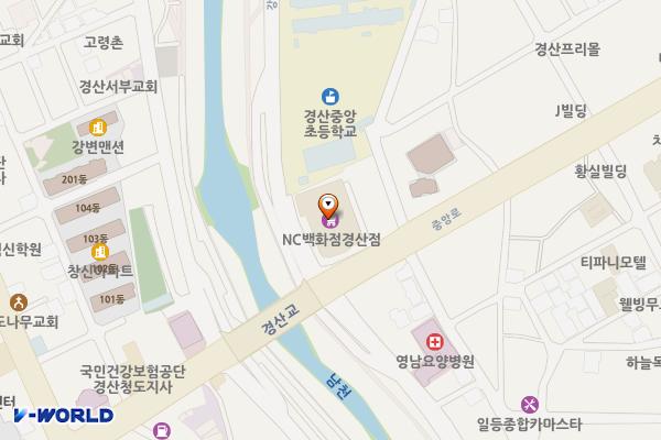 NC백화점 경산점 위치 지도 — 경상북도 경산시 중앙로 39
