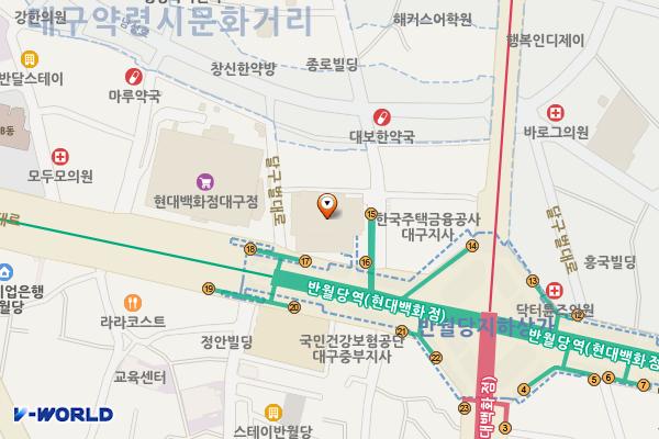 대구 동아백화점 쇼핑점 위치 지도 — 대구광역시 중구 달구벌대로 2085