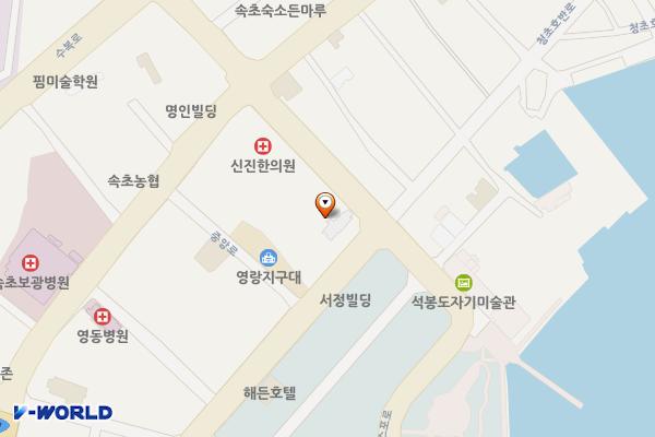 동북지방데이터청 강릉사무소 속초분소 위치 지도 — 강원특별자치도 속초시 청초호반로 211