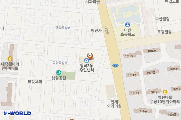 월곡2동 행정복지센터 옆 위치 지도 — 전남광주통합특별시 광산구 월곡동 490-7
