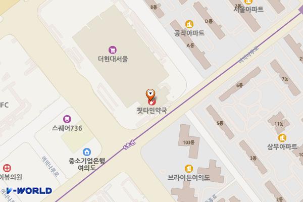 여의도파크원 위치 지도 — 서울특별시 영등포구 여의대로 108