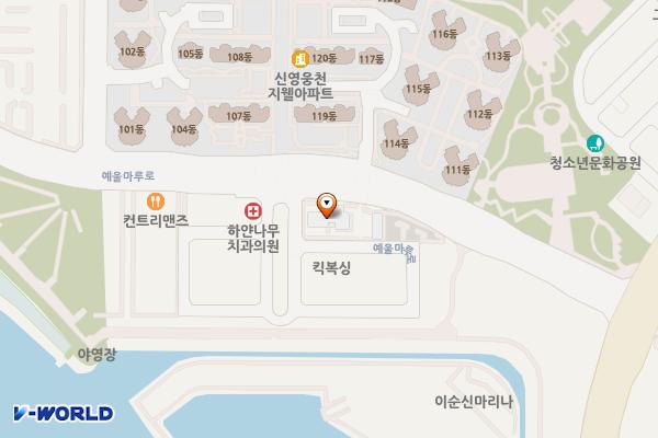 호남지방데이터청 여수사무소 위치 지도 — 전남광주통합특별시 여수시 예울마루로 35-23