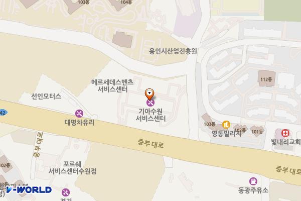 기아 수원 서비스센터 위치 지도 — 경기도 용인시 기흥구 중부대로 27