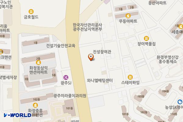 기아 광주 서비스센터 위치 지도 — 전남광주통합특별시 서구 죽봉대로 36