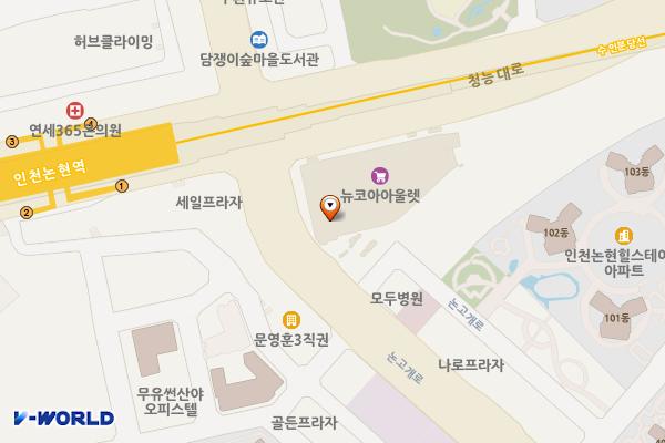 인천 논현푸르지오시티 위치 지도 — 인천광역시 남동구 청능대로 596