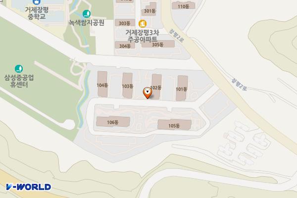 삼성중공업 휴센터 메가스테이션 위치 지도 — 경상남도 거제시 장평동 1223