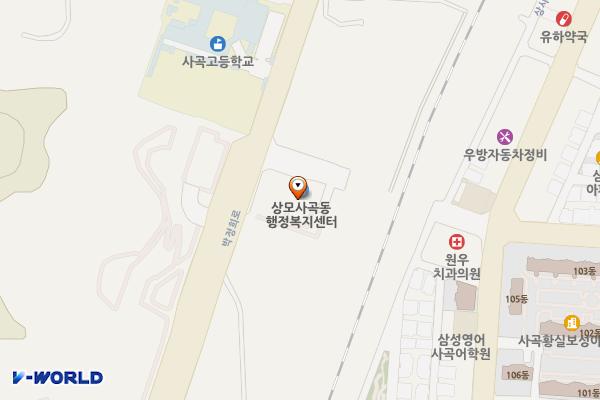 구미시 상모사곡동행정복지센터 주차장 위치 지도 — 경상북도 구미시 사곡동 579-11