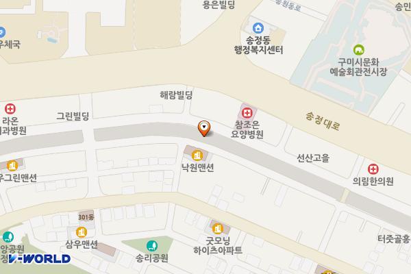 구미시 광평천제2주차장 위치 지도 — 경상북도 구미시 송정동 505
