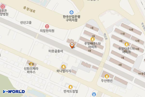 구미시 광평천제4주차장 위치 지도 — 경상북도 구미시 송정동 505