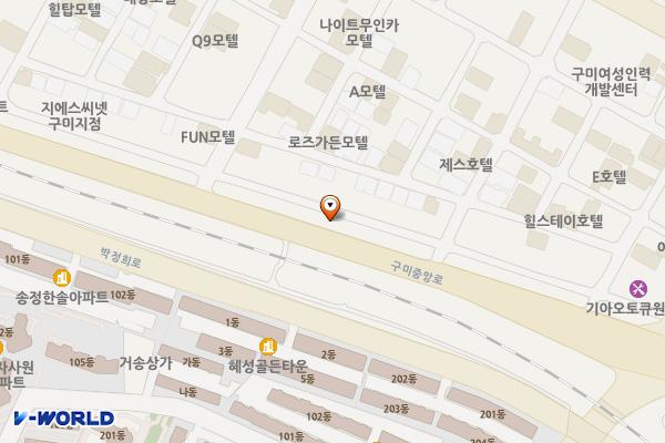 구미시 원평구획가로 제5주차장 위치 지도 — 경상북도 구미시 원평동 1061
