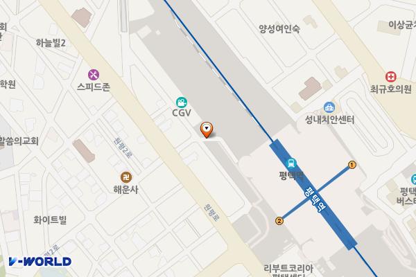 평택시 원평 제2공영주차장 위치 지도 — 경기도 평택시 원평로52번길 10