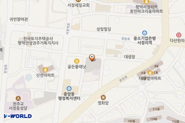 평택시 중앙동 제2공영주차장 위치 지도 — 경기도 평택시 서정역로26번길 16