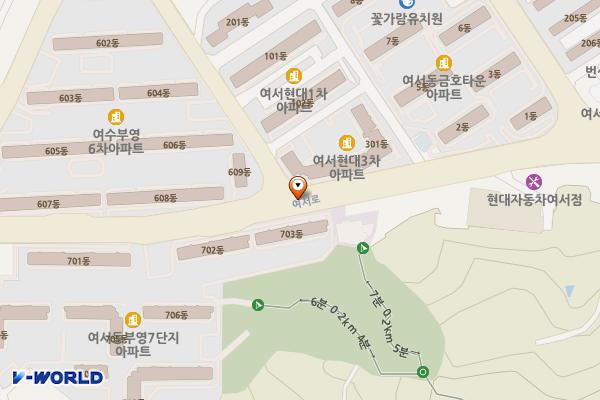여서동로타리 위치 지도 — 전라남도 여수시 여서동 874