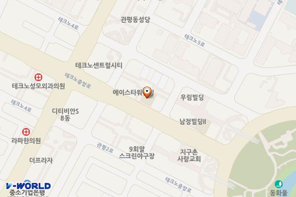 베니키아 테크노밸리 호텔 위치 지도 — 대전광역시 유성구 테크노중앙로 57지하2층