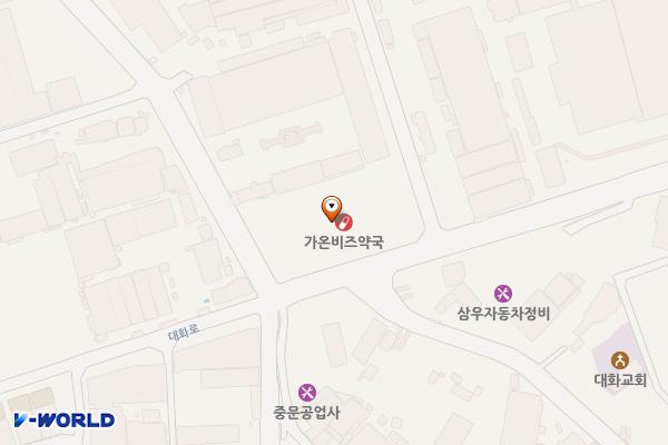 가온비즈타워 위치 지도 — 대전광역시 대덕구 대화로 1201