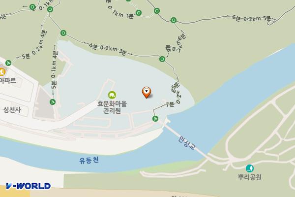 효문화마을관리원주차장 위치 지도 — 대전광역시 중구 안영동 71-11
