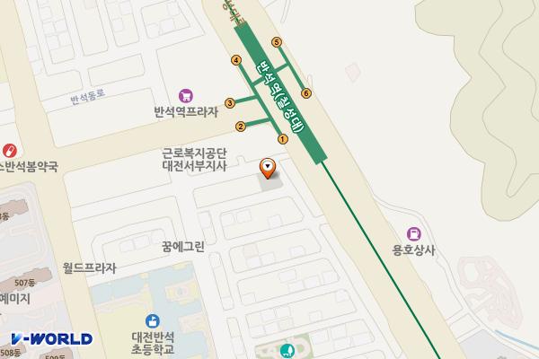 반석동 제1공영주차장 위치 지도 — 대전광역시 유성구 반석동 641반석동 제1공영주차장