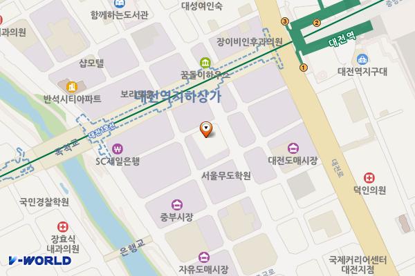 대전광역시 중앙시장 제3공영주차장 위치 지도 — 대전광역시 동구 대전로797번길 27제3공영주차장빌딩 2~4층
