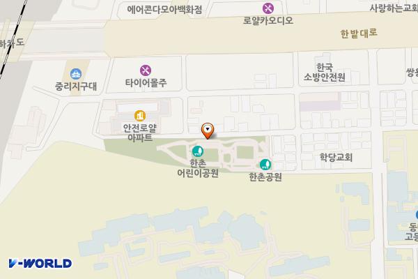 한촌공원 공영주차장 위치 지도 — 대전광역시 대덕구 한밭대로1114번길 34-8한촌공원 공영주차장