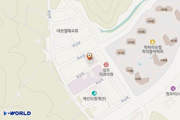 학하지구 제6공영주차장 위치 지도 — 대전광역시 유성구 계산동 758-7학하지구 제6공영주차장
