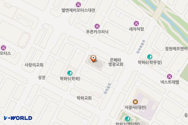 학하지구 제7공영주차장 위치 지도 — 대전광역시 유성구 학하동 747-1학하지구 제7공영주차장