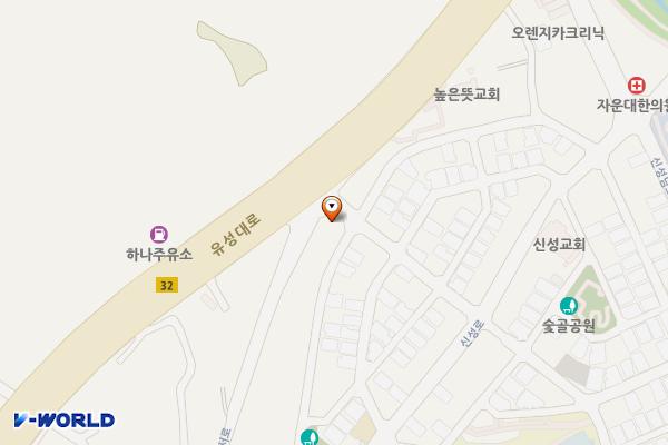 신성동(신)2공영주차장 위치 지도 — 대전광역시 유성구 신성동 산11-31