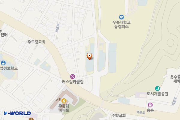 우송정보대학교 위치 지도 — 대전광역시 동구 백룡로57번길 27주차장