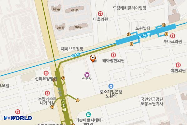 롯데백화점 노원점 주차타워 위치 지도 — 서울특별시 노원구 동일로 1414