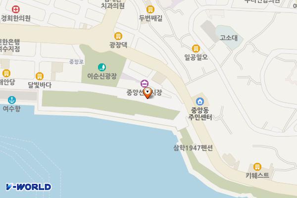 이순신광장로(2) 위치 지도 — 전라남도 여수시 중앙동 385-3