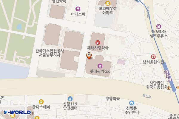 롯데백화점 관악점 위치 지도 — 서울특별시 관악구 봉천로 209