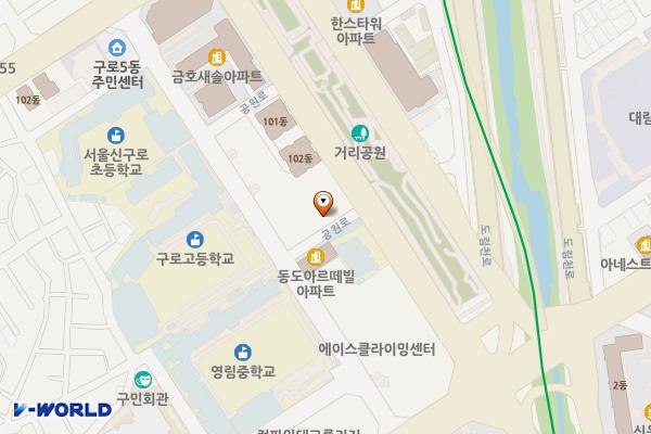나라키움 구로복합관사 위치 지도 — 서울특별시 구로구 공원로 21