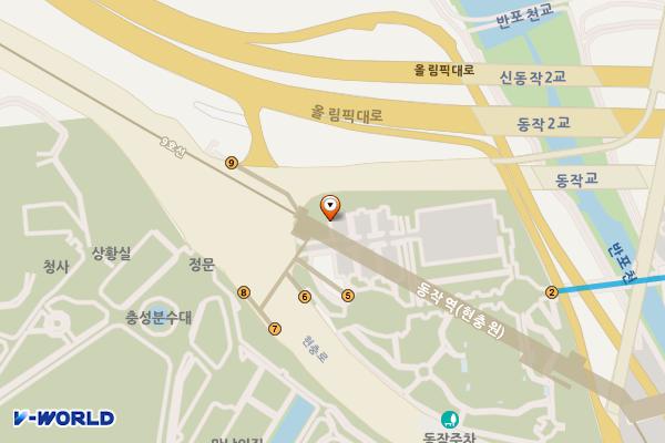동작주차공원공영주차장 위치 지도 — 서울특별시 동작구 현충로 213