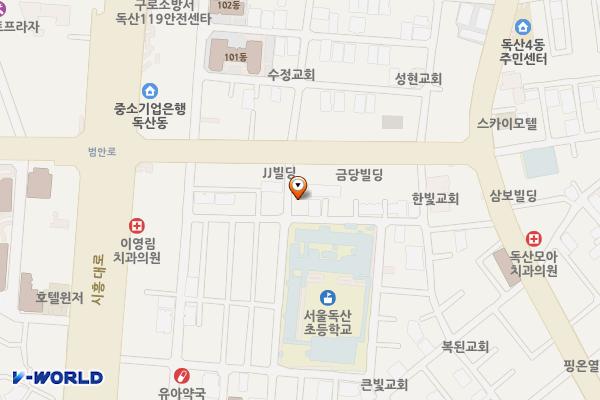 서울시 독산동 금천평생학습관 위치 지도 — 서울특별시 금천구 범안로 1240-6