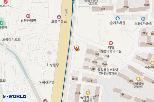 카페1253 위치 지도 — 서울특별시 도봉구 도봉로180길 6