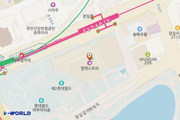 롯데타워(지하2층) 위치 지도 — 서울특별시 송파구 올림픽로 300