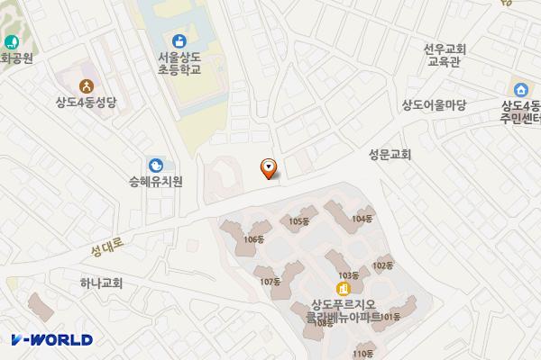 서울시 상도4동 어울주차장 위치 지도 — 서울특별시 동작구 상도동 906-3 