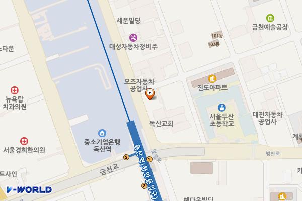 범일운수 위치 지도 — 서울특별시 금천구 벚꽃로 136