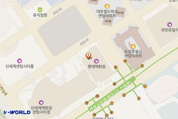 롯데백화점 부산센텀점 위치 지도 — 부산광역시 해운대구 센텀남대로 59