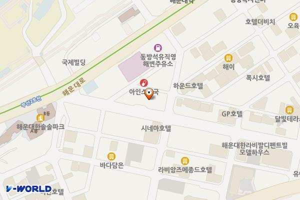 부산 한양수자인 마린 오피스텔 위치 지도 — 부산광역시 해운대구 해운대로570번길 17
