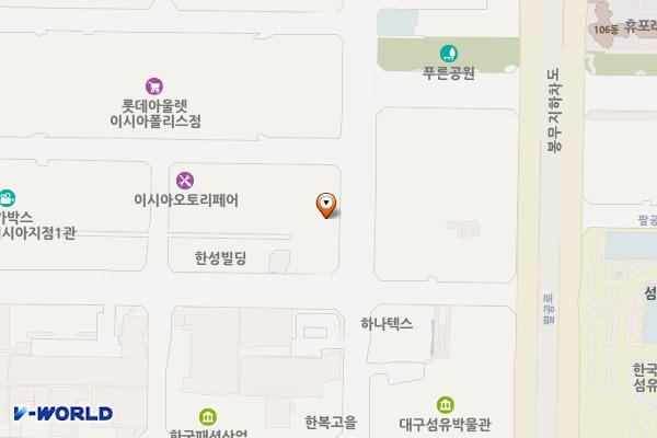 롯데아울렛 이시아폴리스점 A주차장 위치 지도 — 대구광역시 동구 팔공로49길 27