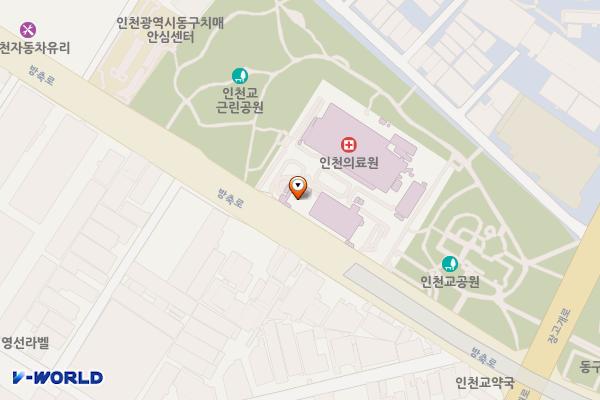 인천광역시의료원 3주차장 위치 지도 — 인천광역시 제물포구 방축로 217