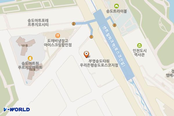 인천 부영송도타워 지하4층 위치 지도 — 인천광역시 연수구 인천타워대로 241