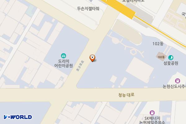 인천 남동구 마크원 지상 1층 위치 지도 — 인천광역시 남동구 호구포로 194