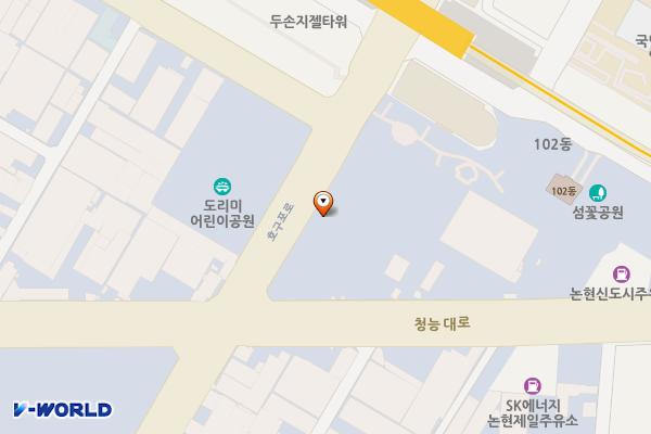 인천 남동구 마크원 지상 4층 위치 지도 — 인천광역시 남동구 호구포로 194