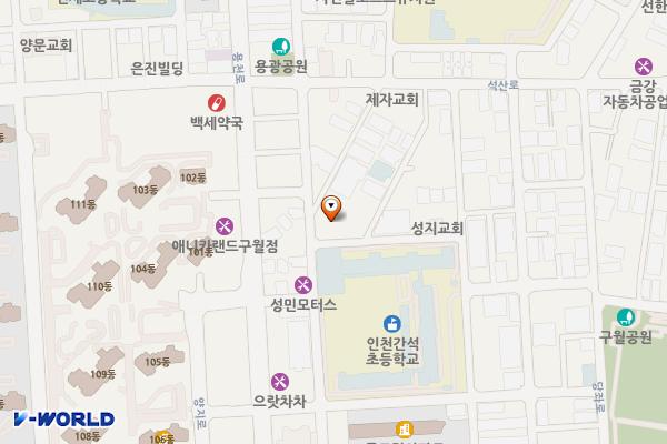 인천 남동구 용천 공영주차장 위치 지도 — 인천광역시 남동구 석산로208번길 25