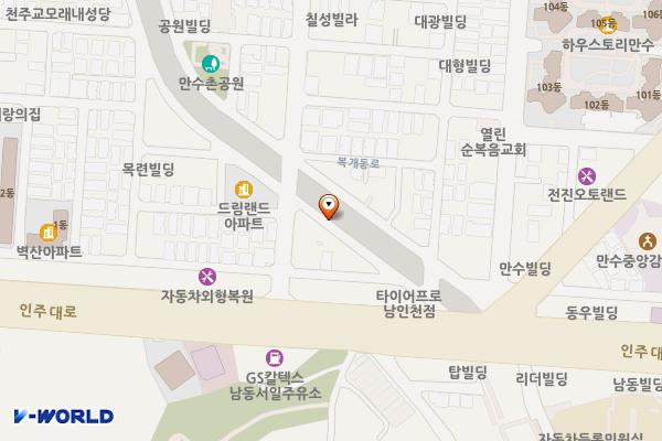 인천시 만수복개천4 공영주차장 위치 지도 — 인천광역시 남동구 구월동 1324-12 