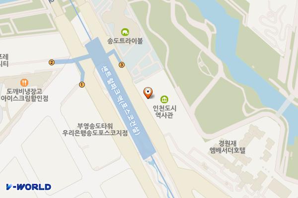 인천시 인천도시역사관 위치 지도 — 인천광역시 연수구 인천타워대로 238