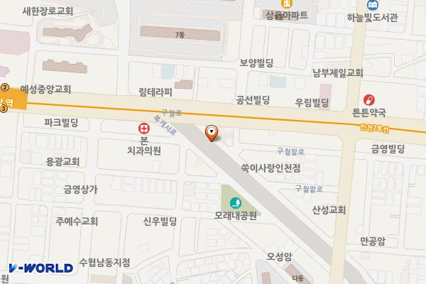 인천시 만수복개천1 공영주차장 위치 지도 — 인천광역시 남동구 구월동 1324-12 