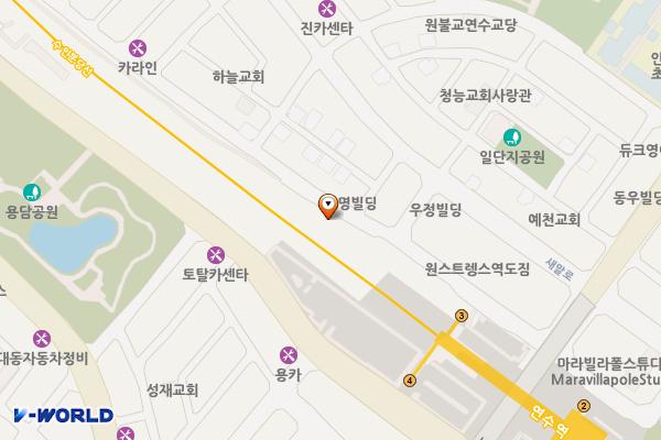 인천시 연수역 북부공영주차장 위치 지도 — 인천광역시 연수구 연수동 587