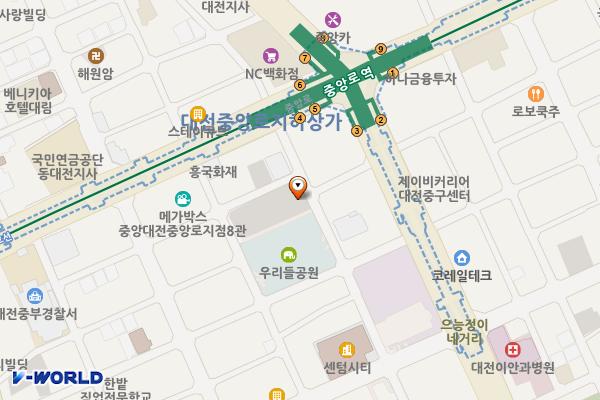 대전 우리들 공원 위치 지도 — 대전광역시 중구 중앙로138번길 30